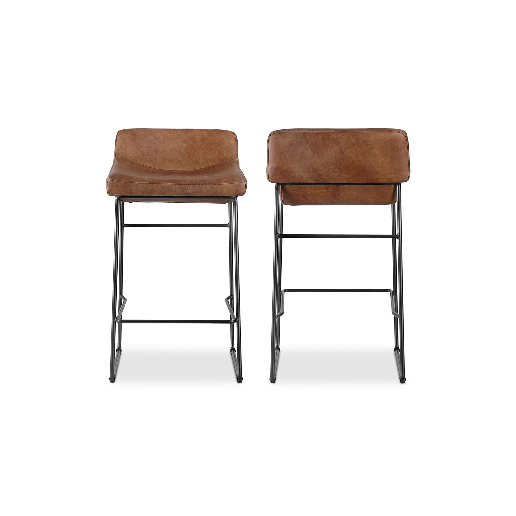 Starlet - Leather Open Road Counter Stool (Set of 2) - Brown