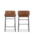 Starlet - Leather Open Road Counter Stool (Set of 2) - Brown