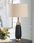 Spyglass - Wood Grain Table Lamp - Black