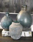 Mercede - Weathered Vases (Set of 3) - Blue-Green
