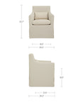 Lydia - Outdoor Slipcover Dining Chair - Cream