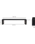 Post - Large Oak Dining Bench - Black
