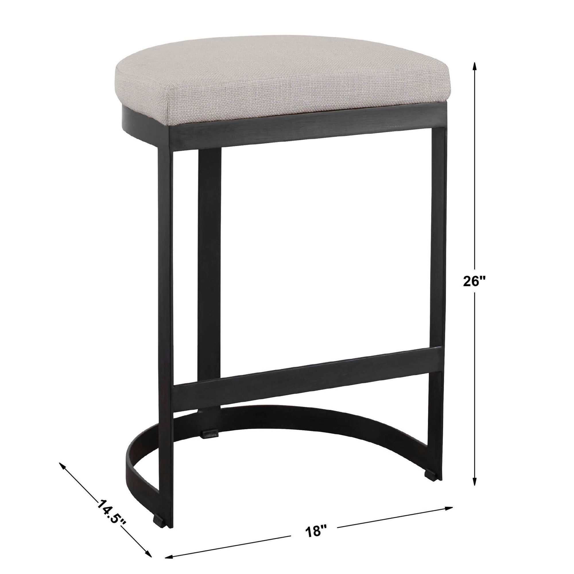 Ivanna - Iron Counter Stool - Black