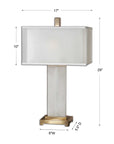 Athanas - Alabaster Lamp - White
