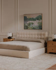 Sebastion - King Storage Bed - Cream