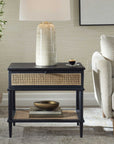 Coast - Rattan Side Table - Black / Woodtone