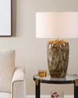 Torrence - Glazed Table Lamp - Brown / White