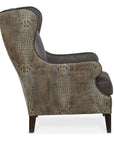 Club Chair With Faux Croc - Black