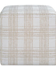 Joie - Porcelain Plaid Ottoman - White
