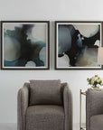 Telescopic - Abstract Framed Prints (Set of 2) - Black