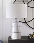 Breton - Nautical Stripe Table Lamp - White