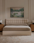 Sebastion - Queen Storage Bed - Cream