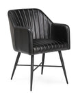 Leon - Leather Dining Chair - Midnight Raven