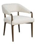 Austell - Shearling Dining Chair - Brown / White