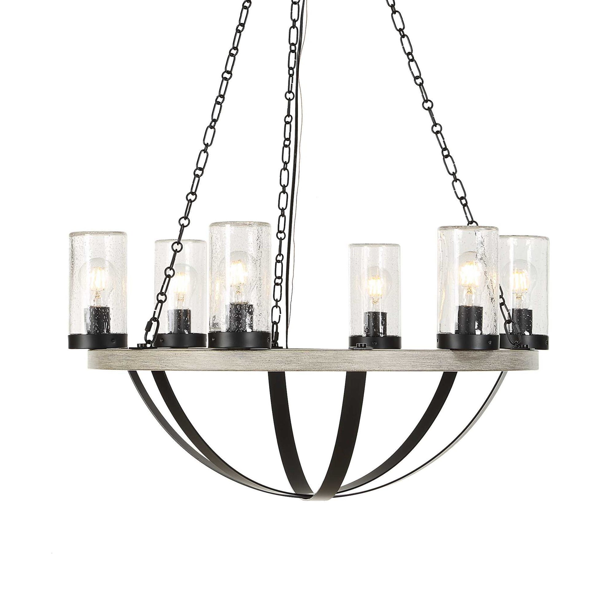 Edgecomb - 6 Light Indoor-Outdoor Chandelier - Black / Gray