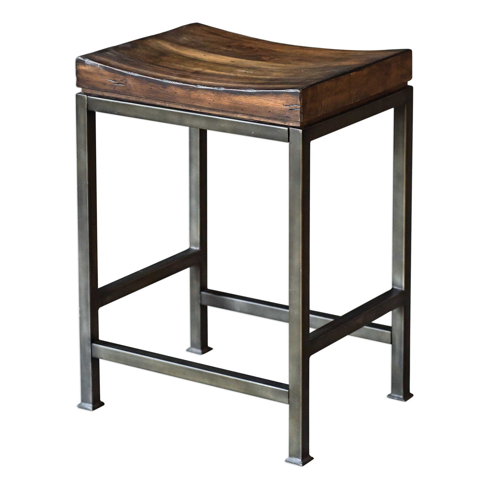Beck - Wood Counter Stool - Dark Brown &amp; Black