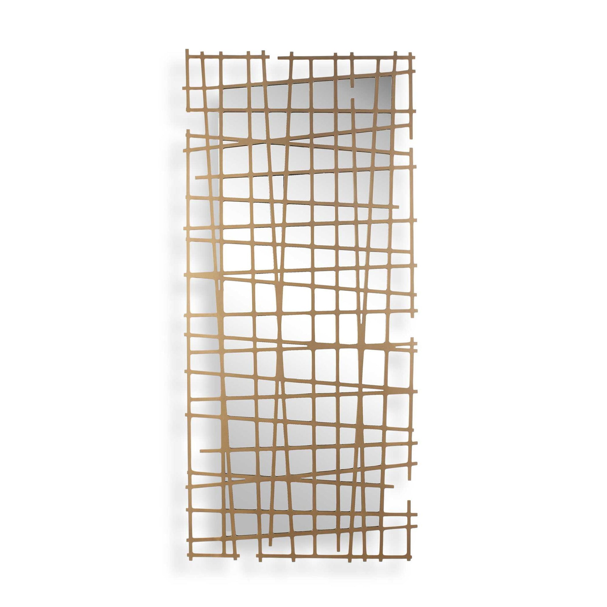 Golden Intersection - Mirrored Wall Decor - Brass