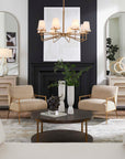Lassen - 8 Light Chandelier - Brass