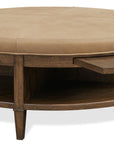 Cashiers - Cocktail Ottoman - Chestnut / Vintage Ecru