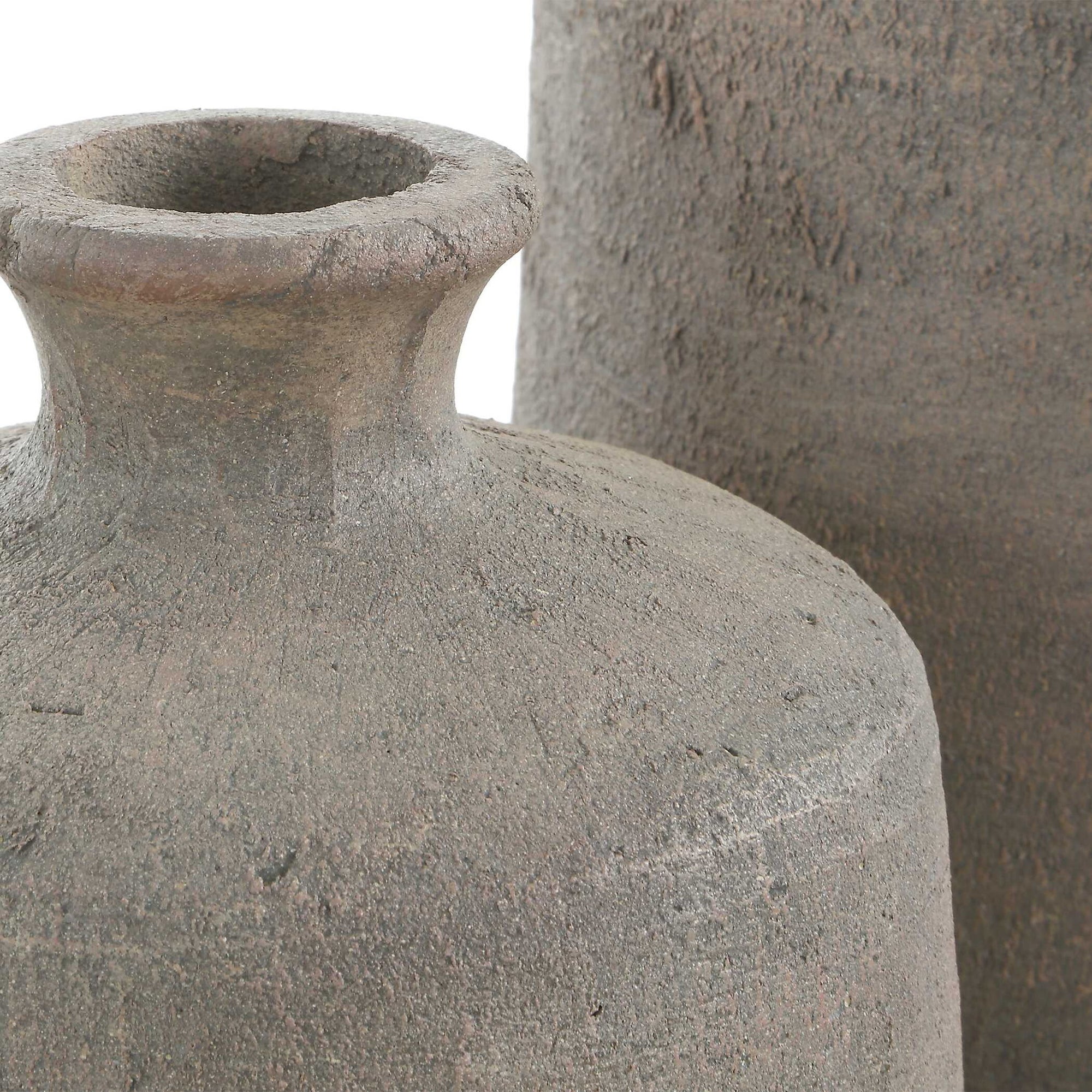 Terrene - Clay Vases (Set of 2) - Brown