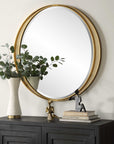 Rhodes - Gold Round Mirror