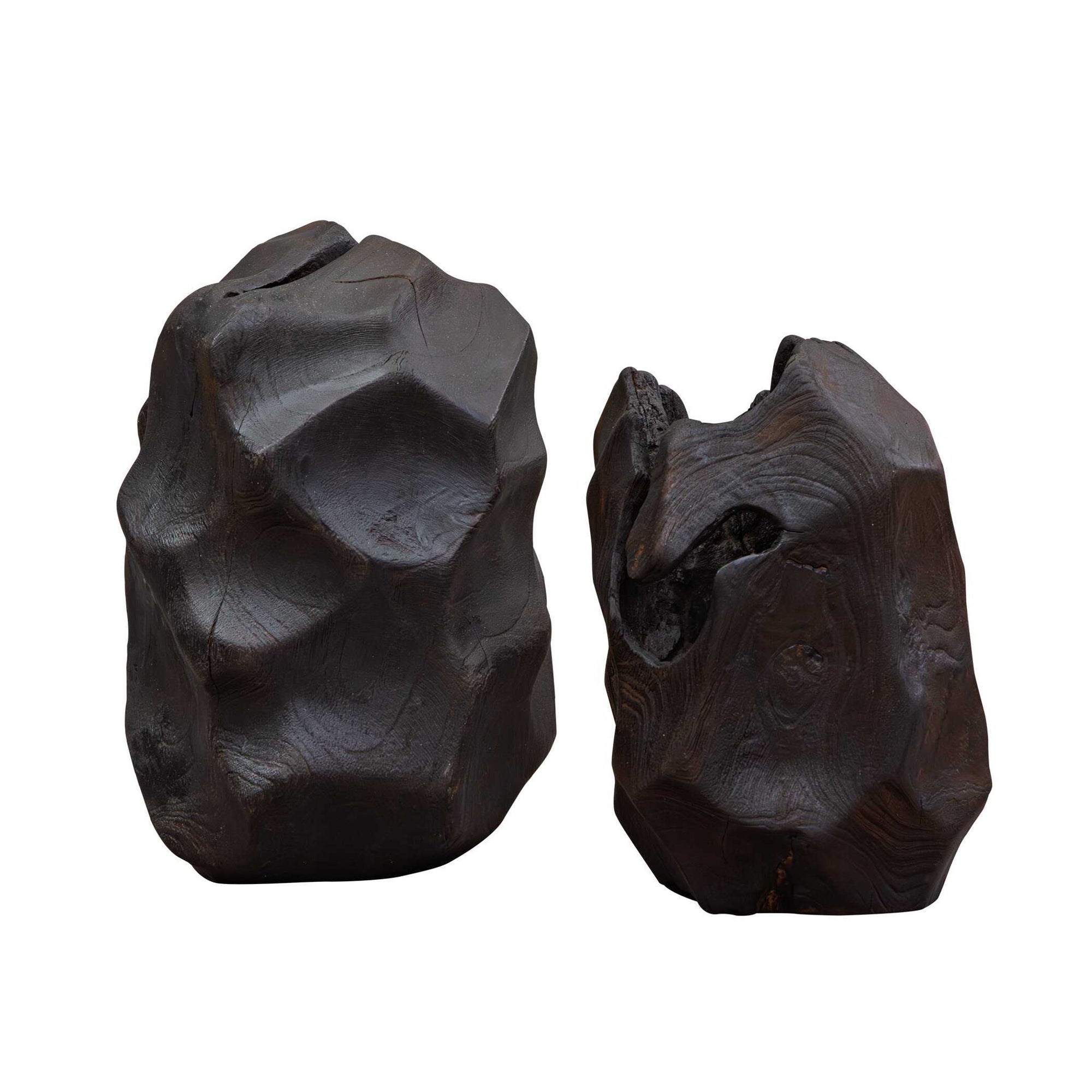 Ember Root - Teak Sculpture (Set of 2) - Black