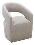 Barrow - Performance Fabric Rolling Dining Chair - Pearl Silver