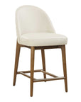 Stitches - Leather Counter Stool - White / Brown