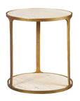 Clench - Brass Side Table - Beige
