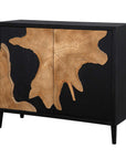 Andrei - Teak Root 2 Door Cabinet - Black / Woodtone