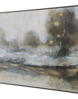 Gilt - Misty Landscape Framed Print - Pearl Silver
