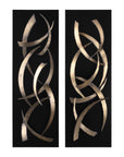 Brushstrokes - Metal Wall Art (Set of 2) - Black