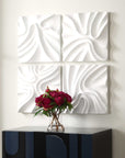 Snowdrift - Scultped White Wall Decor (Set of 4)