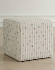 Joie - White Chenille Ottoman - White