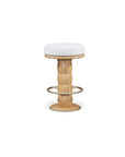 Nio - Swivel Counter Stool - White Mist / Light Brown
