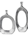 Cierra - Aluminum Vases (Set of 2) - Pearl Silver