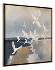 Flock - Framed Painting - Beige