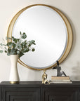 Rhodes - Gold Round Mirror