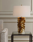 Bassa - Glazed Table Lamp - Brown / Cream