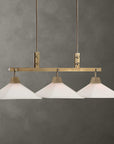 Brookdale - Industrial 3 Light Linear Chandelier - Gold
