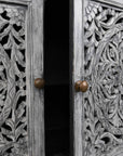 Carved Cabinet - Gray