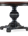 Charleston - Round Pedestal Dining Table With 1-20in leaf - Dark Brown