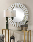 Miran - Glass Round Mirror - White