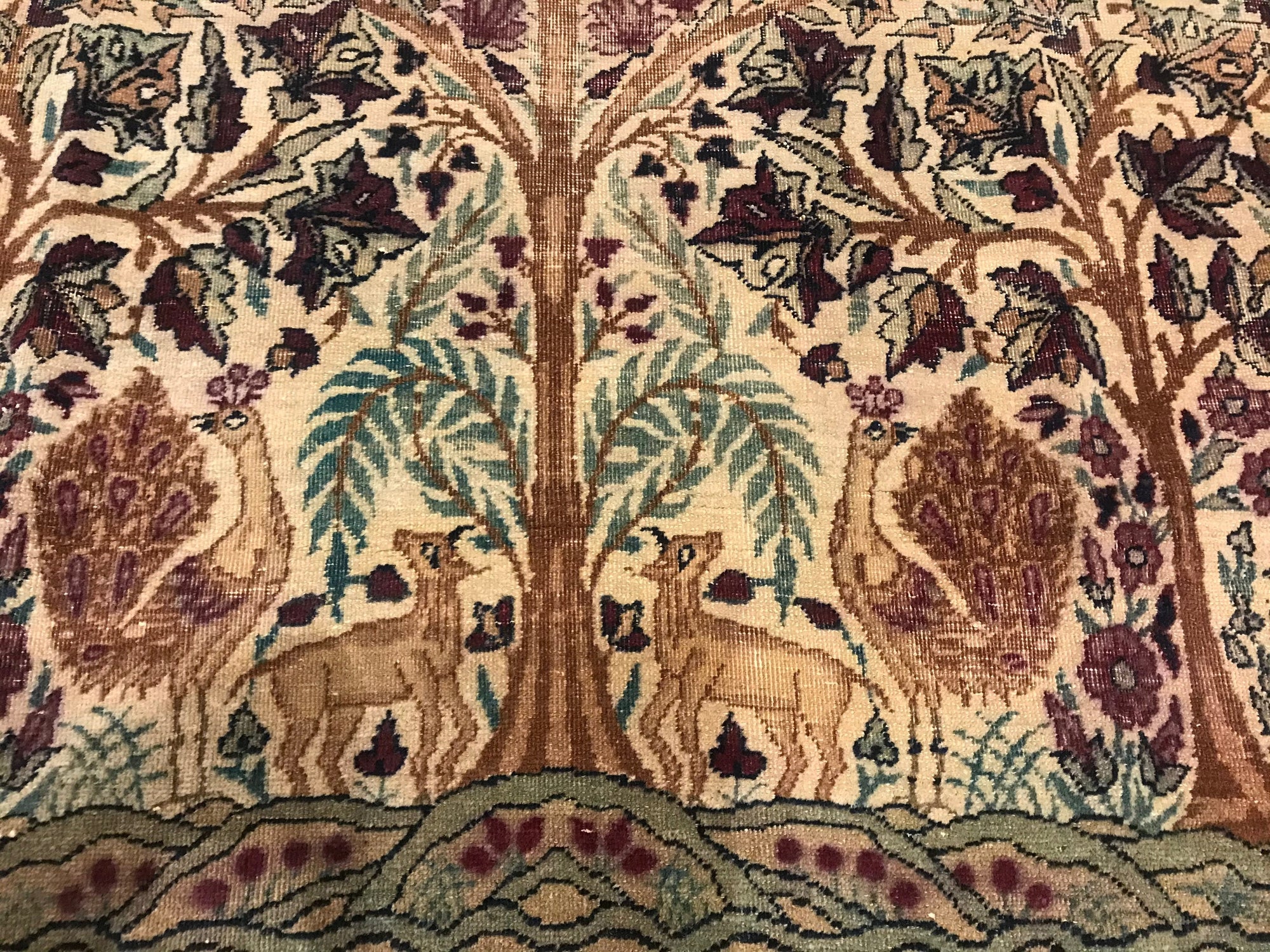 Antique Tree of Life Kerman Rug 34559
