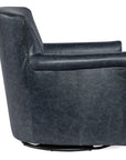 Swivel Club Leather Chair - Blue