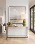 Minerva - Marble Top Console Table - Brass / Gray / White