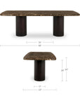 Daphne - Dining Table Large - Dark Emperador Marble / Brown