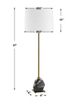 Rowland - Panda Marble Buffet Lamp - Black / Brass