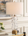 Aura - Clear Glass Table Lamp - White