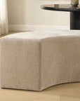 Khai - Rounded Plush Dining Bench - Brown